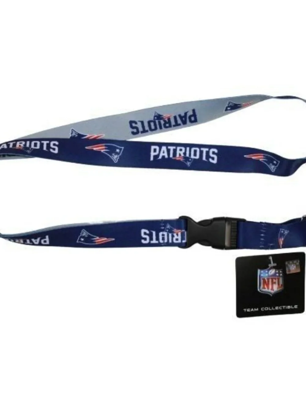 New England Patriots Lanyard Mojo Style 2-Sided Keychain NFL Official Merch